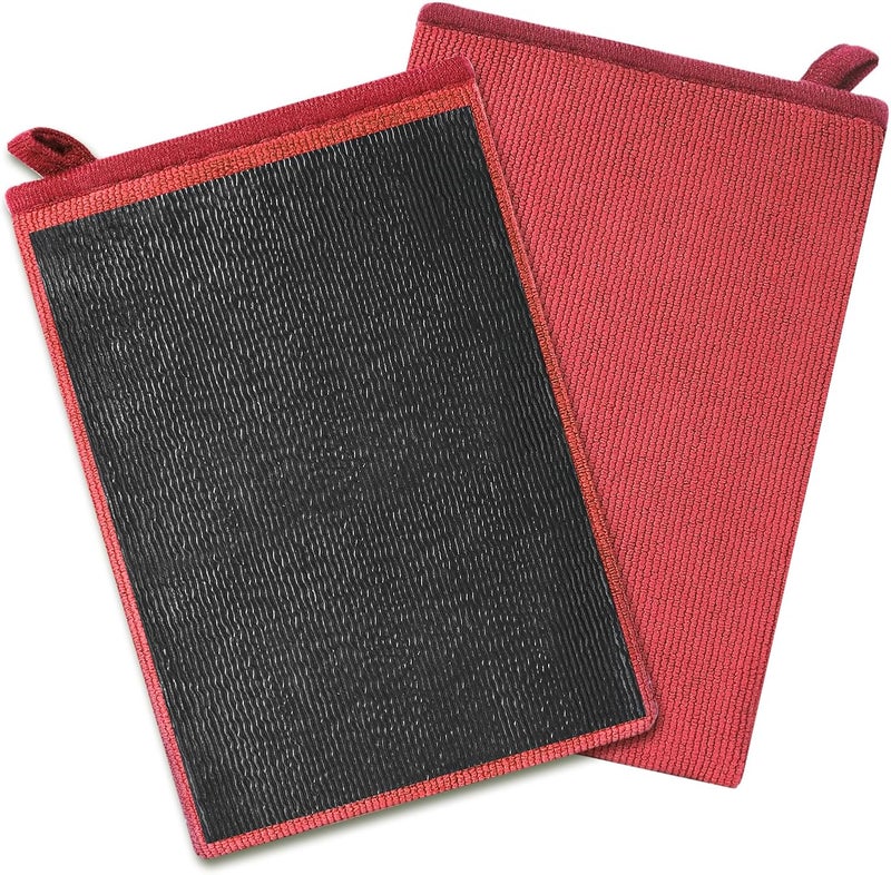 TOLDATLI Clay Mitt Auto Detailing 2 Pack, Fine Grade Microfiber Car Clay Bar Mitt, DIY Detail Tool & Kit Car Detailing Alternative (Red) - Image 1